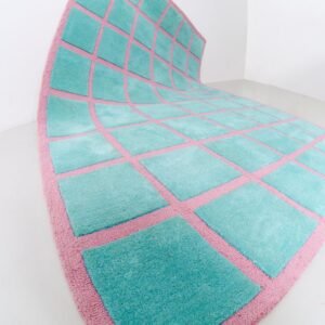 Aqua Grid Luxe Rug