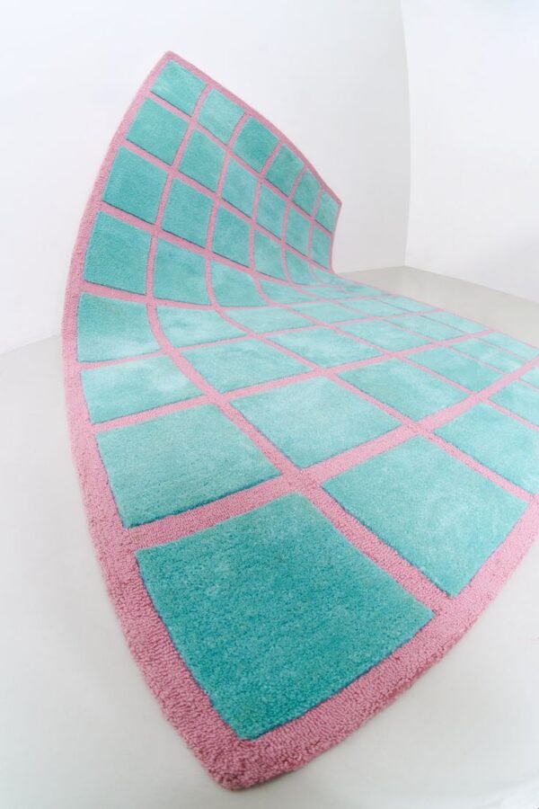 Aqua Grid Luxe Rug