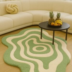 Mint Swirl Rug" or "Green Flow Rug"