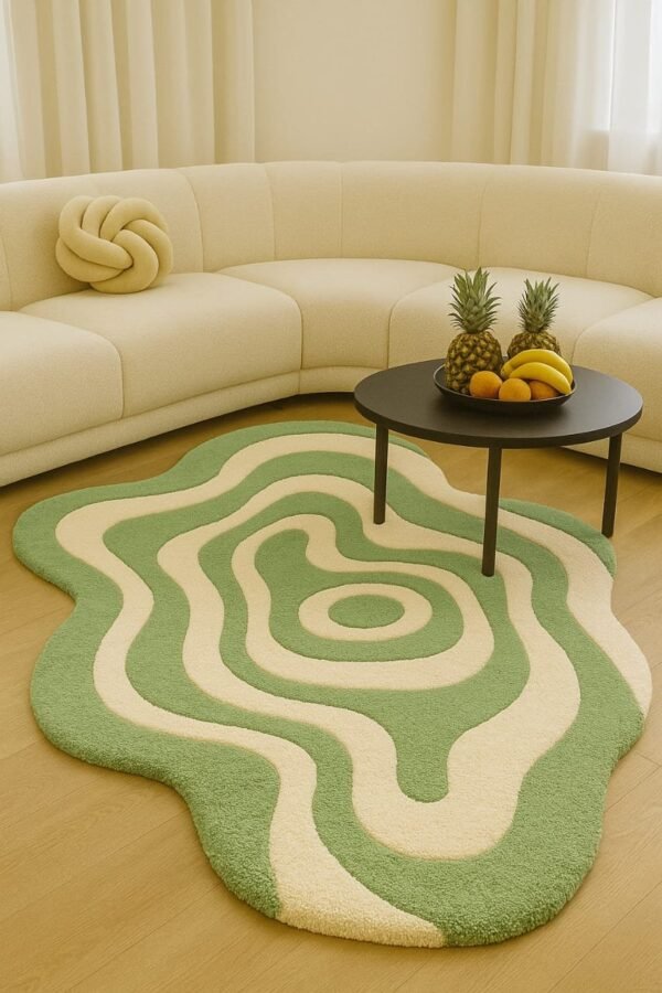 Mint Swirl Rug" or "Green Flow Rug"