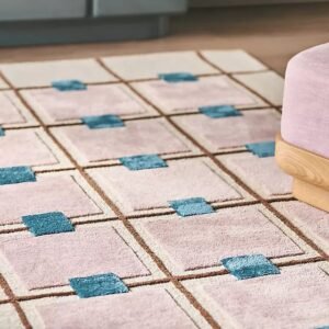 Geometric Patterned Plush Area Rug