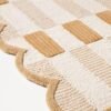 Scalloped Checkered Cotton Area Rug - Image 4