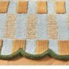 Handwoven Checkered Area Rug - Green and Beige - Image 2