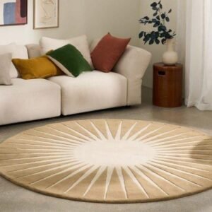Sunburst Pattern Round Area Rug