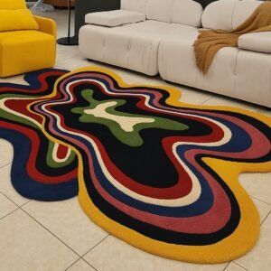 Abstract Multi-Color Flow Area Rug