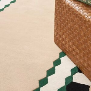 Geometric Pastel Border Area Rug