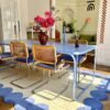 Scalloped Edge Wool Rug – Soft Yellow & Blue - Image 3