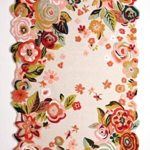 Floral Embroidered Area Rug