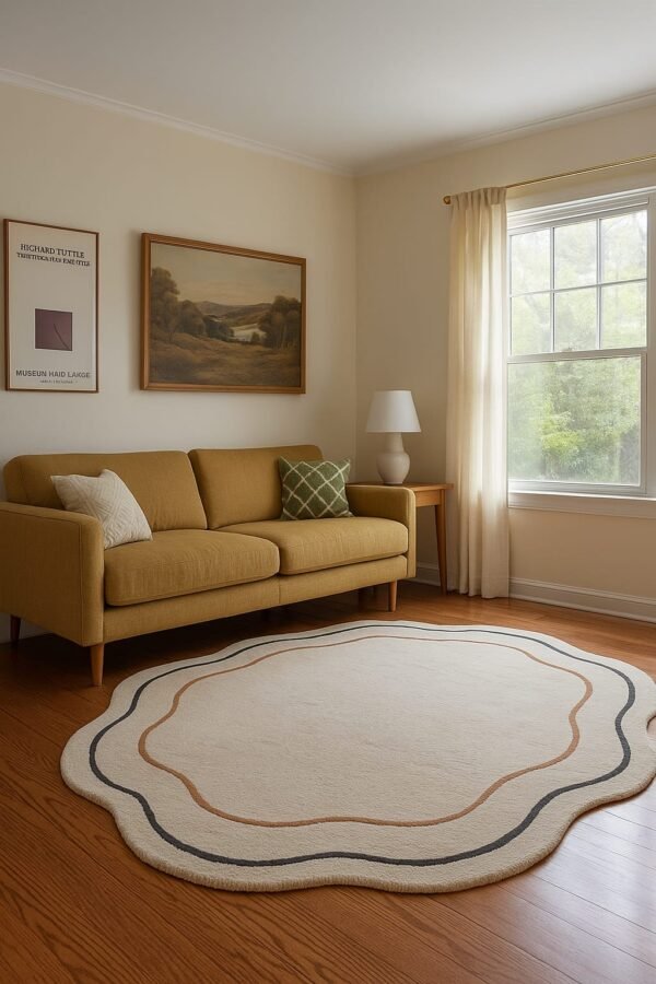 WaveBloom Sand Ripple Rug
