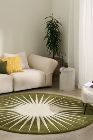 Sunburst Radiance Round Rug