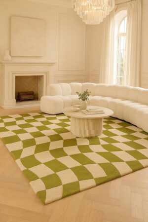 Green Check rug