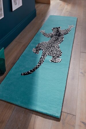 Sky blue tiger rug