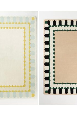 Dual-Tone Hexagon Frame Rugs