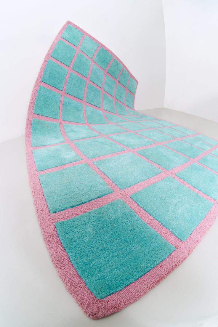 Wave Grid Illusion Rug