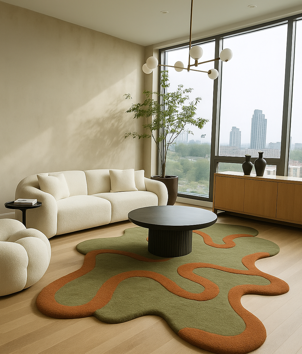 Rust Wave Rug