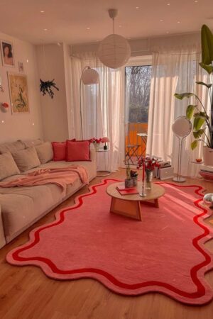 Wavy Border Accent Rug