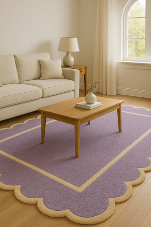Lavender Scalloped Elegance Rug