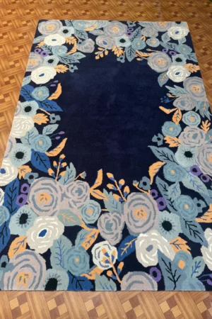 Abstract Hand-Tufted Wool Area Rug: Modern Living Room Decor