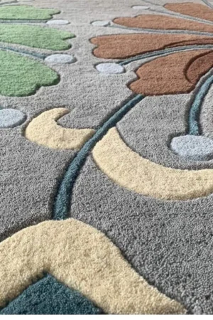 Hand Tufted Wool Floral Rug, Modern Design